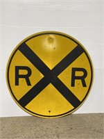 Huge genuine RailRoad Crossing round street sign