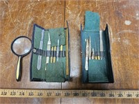 (2) Vintage Tool Kits & Magnifying Glass