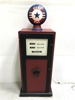 Vintage gas pump replica lighted cabinet