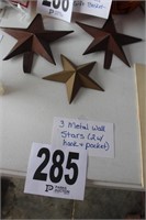 (3) Metal Wall Stars (2 with Pockets) (U234A)