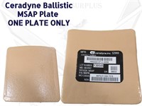 Tan Ceradyne MSAP Single Side Ballistic Plate