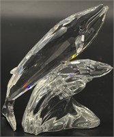 Swarovski Crystal Jumping Whales Figurine