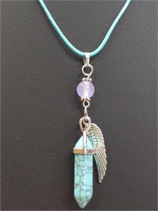 18" necklace with angel wing pendant