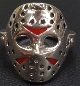 925 stamped Jason vorhees ring size 7 Friday 13th
