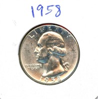 1958 Washington Uncirculated Silver Quarter