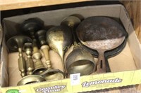 BRASS CANDLE HOLDERS - PANS - ETC.
