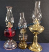 Three kerosene lamps