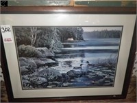 30" x 39" Loon On the Lake Picture