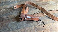 Brown leather gun holster