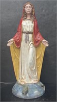 (AE) Sculpture Of Mother Mary. 25 x 11 x 9 inches.