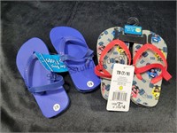 2 Pair Flip Flops Toddler 7/8