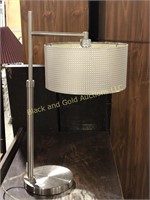Brushed nickel electric table lamp