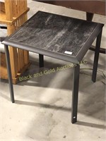 Small metal frame side table. Faux marble finish