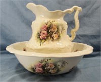 VINTAGE CERAMIC PITCHER & WASH BASIN*ATHENA