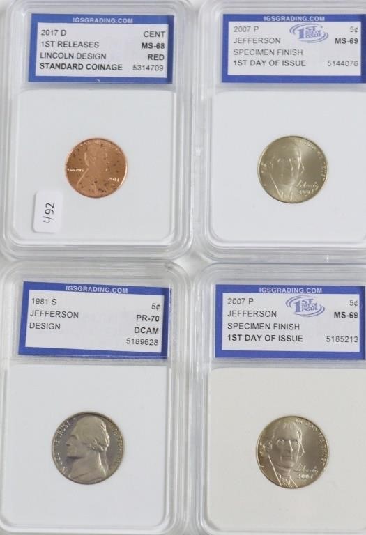 4// IGS GRADED COINS