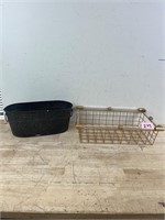 Golden Wire Basket and Black Decor Container