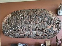 Wooden, carved story board 36" x 68" New Guinea