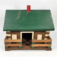 VINTAGE WOOD PRIMITIVE LOG CABIN HOME HOUSE