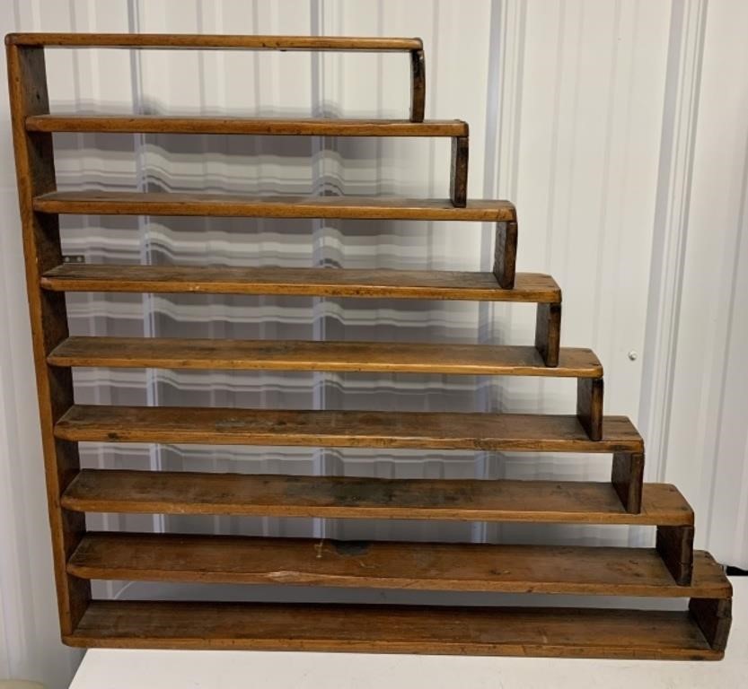 hand made step wall shelf unit