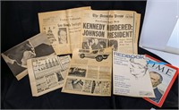 Box of American Newspapers About Pres. Kennedy