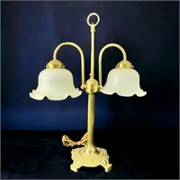 Unique Tiffany Style Brass & Glass Themed Lamp
