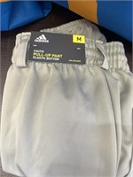 Lot of (10) Gray Adidas Youth Pull-Up Pant
