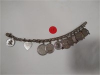 (19) Sterling Charm Braclet (7 1/2")