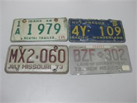 Four Vtg License Plate