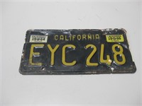 Vtg California License Plate