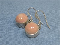 Navajo Sterling Pink Conch Dangle Earring Hallmark