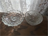5 piece glass set with 1 rose glass plate