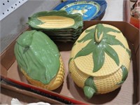 COLLECTION OF 1970'S  CORN POTTERY DISHES