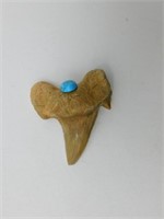 TURQUOISE ADORNED SHARK TOOTH