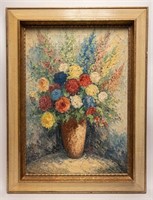 20th CENTURY FLORAL OIL PAINTING