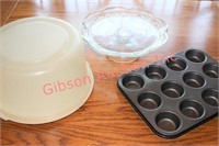 Cake Lot - Glass Stand, Container, Muffin Pan