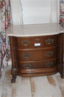 Antique Like Night Stand With Marble Top