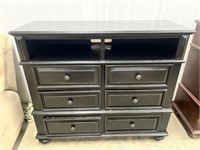 Black 6-Drawer Chest of Drawers Bedroom Cabinet