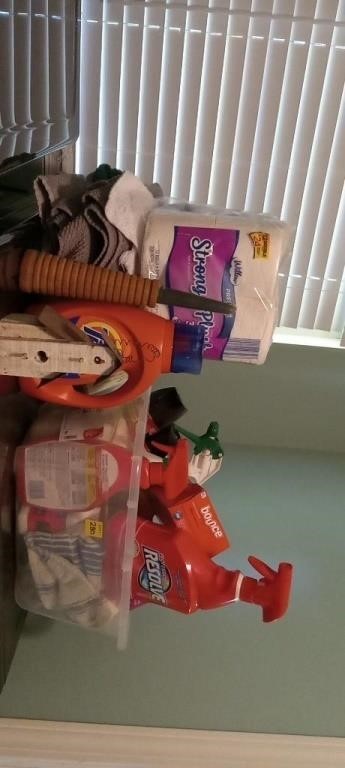 Laundry supplies, toilet paper