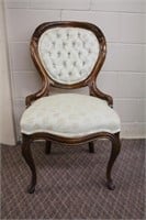 Victorian ladies hip rest  chair with button back
