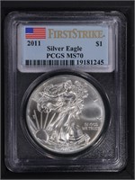 2011 $1 American Silver Eagle PCGS MS70 FS