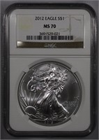 2012 NGC MS70 Silver Eagle PERFECT