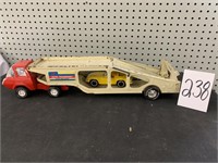 TIN TOY CAR HAULER