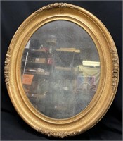 Antique Oval Gold Gilt Mirror