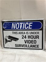 24 Hour Video Surveillance Sign 3 Pk
