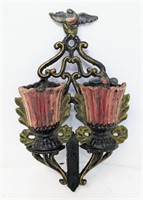 Cast Metal Hanging Painted Match Holder