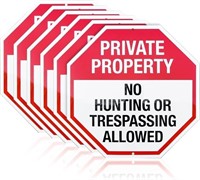 6-PK, No Trespassing No hunting, 12" Aluminum