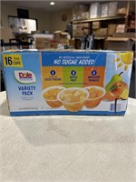 16 CUPS No Sugar Added Dole Fruit Variety Pack