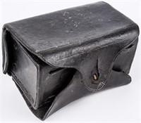 Civil War Cartridge Box Black Leather