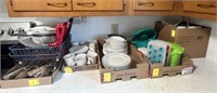 (5) Boxes of Dinnerware, Plastic Food Items, Knife