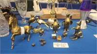 SEVEN SOLID BRASS ANIMAL FIGURINES